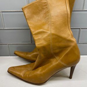 Leather boots, Size 8, Mustard